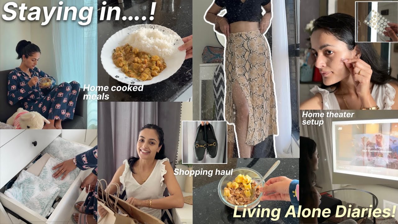 STAYING IN : recovery mode🤒, cooking, shopping haul 🛍️& Home Theater setup | Living Alone Diaries|