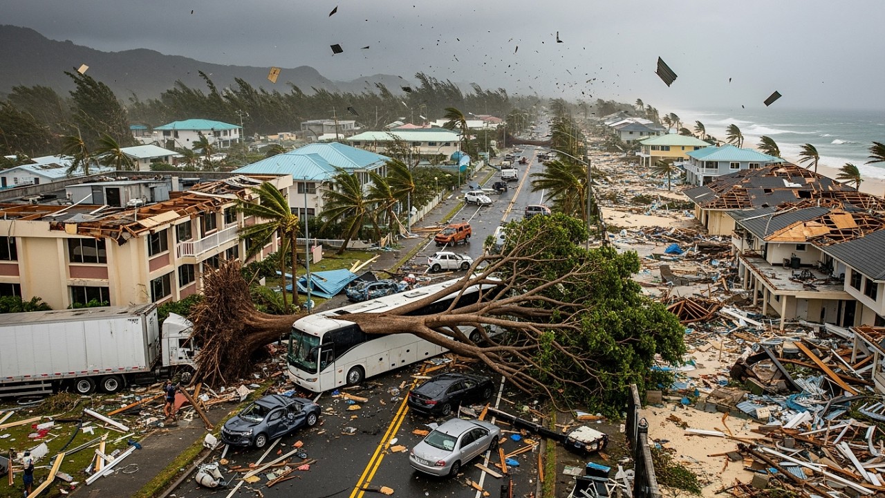 Острова Мариана сегодня разрушены! Супертайфун Синлаку смыл множество домов на Сайпане.