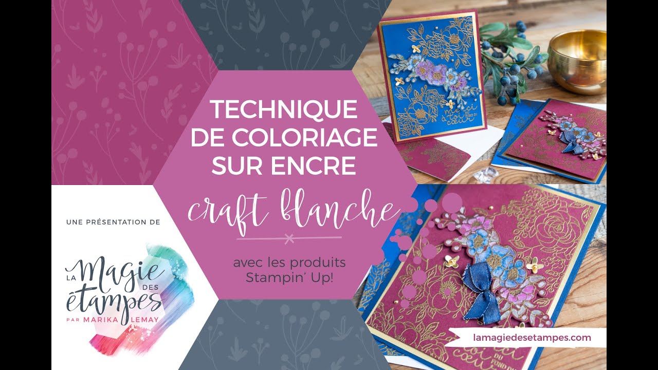 Technique Coloriage sur encre craft blanche Stampin' Up!