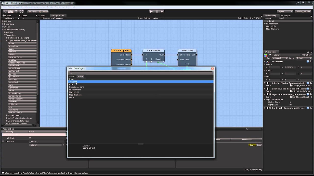 uScript Quick Tips - Exposed Variables