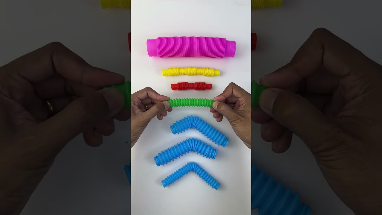 💛 Satisfying Pop Tube ASMR Therapy | Giant Neon Yellow Fidget Tube Sounds
