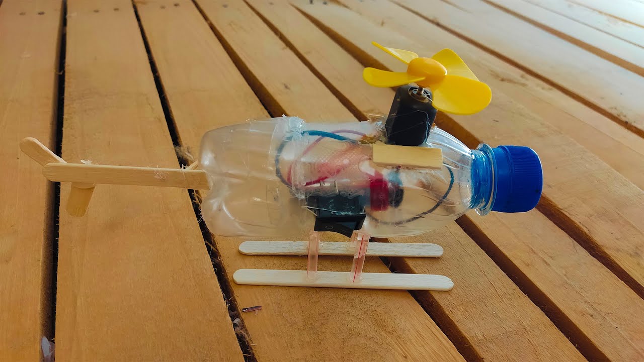 How to Make a Helicopter using Plastic Bottle at Home |How to Make Helicopter With Bottle and Rubber