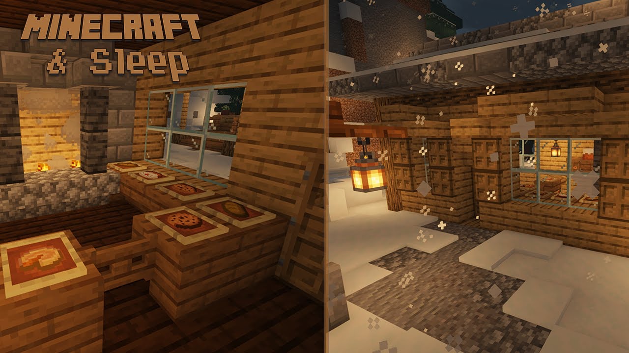 Minecraft & Sleep | Gemütliche Bäckerei im Schneefall, mit C418 Musik