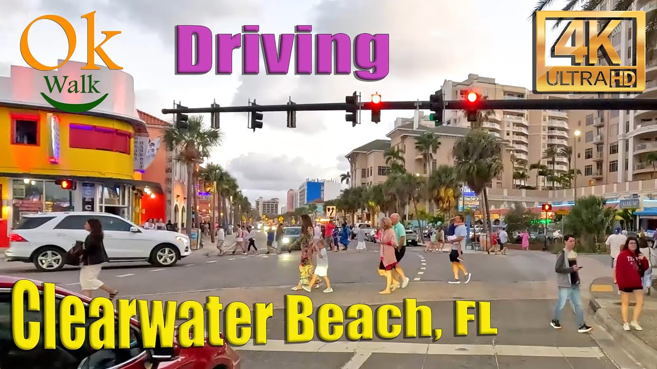 [4k] Driving Clearwater Beach Florida March 2024