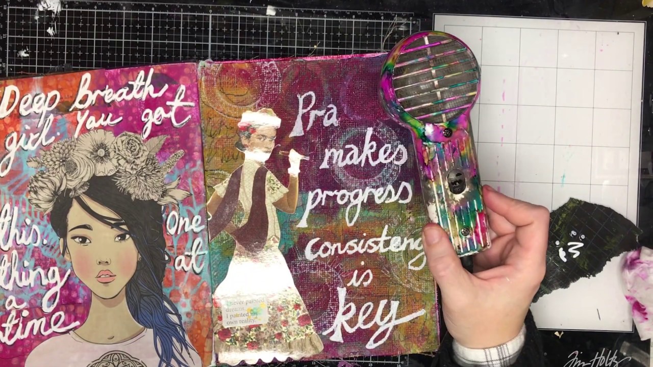 Dina Wakley Journal: Using the burlap pages