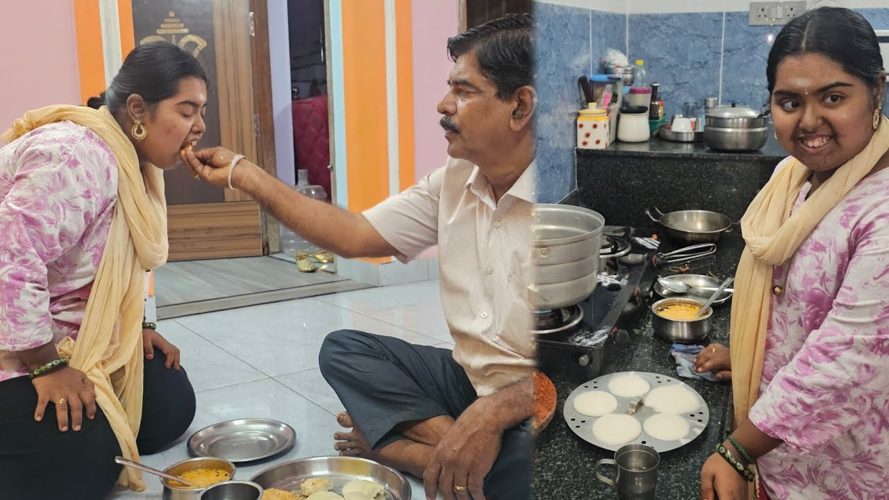 💫💫APPA-வுக்கு பொண்ணு செய்ற வேலைய பாருங்க🙂🙂 #nitheeshsworld #cooking 