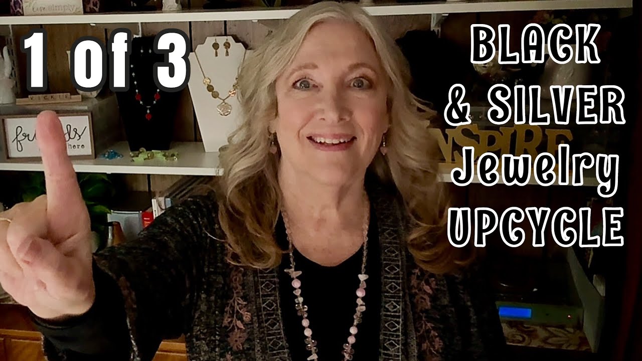 1of3 Make UPCYCLED Black Silver Bead Chain Necklace Earrings | Jewelry Making Inspiration DIY