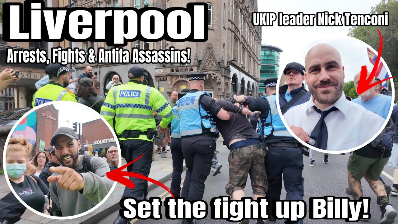 LIVERPOOL - Multiple Fights Break Out! Antifa Assassins Attempt To Intimidate Protesters!