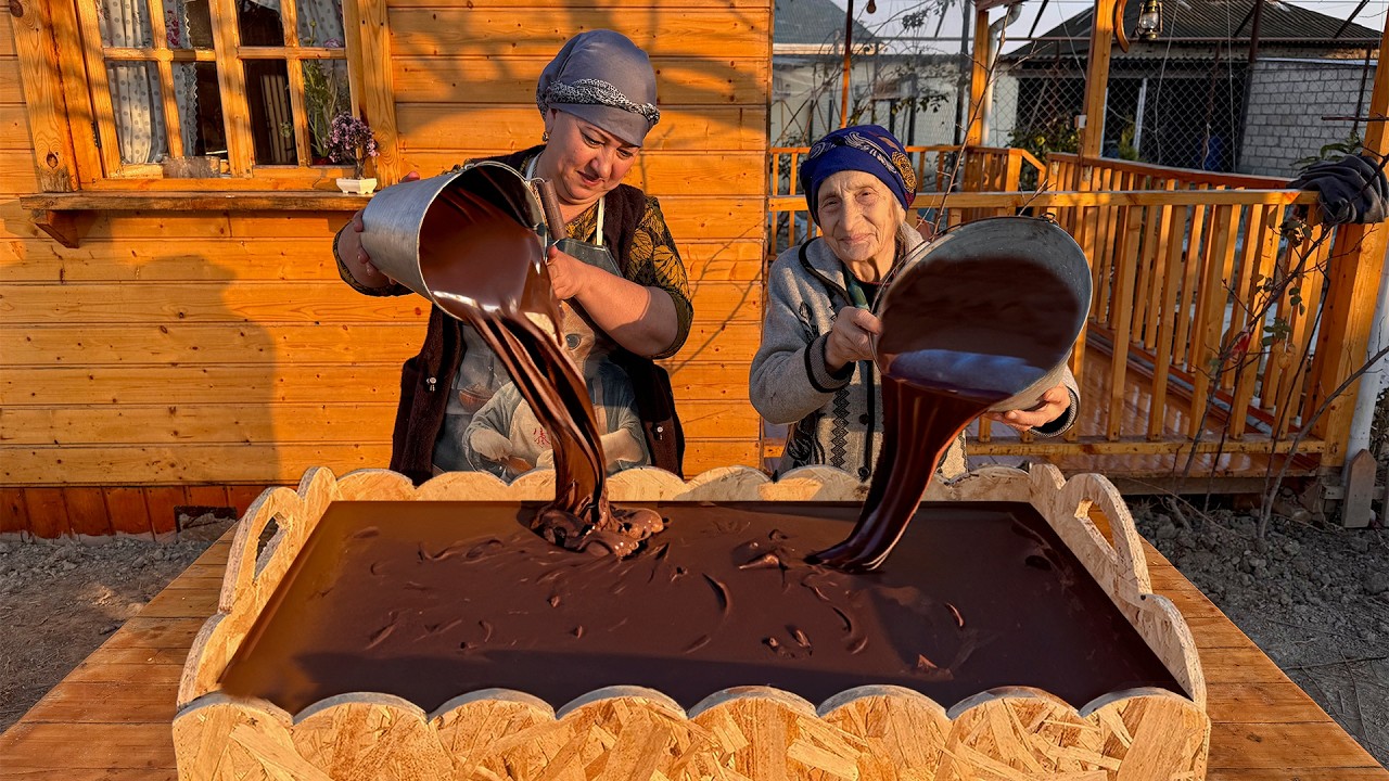 Бабушка Роуз приготовила самый большой шоколад в Дубае в деревне!🍫