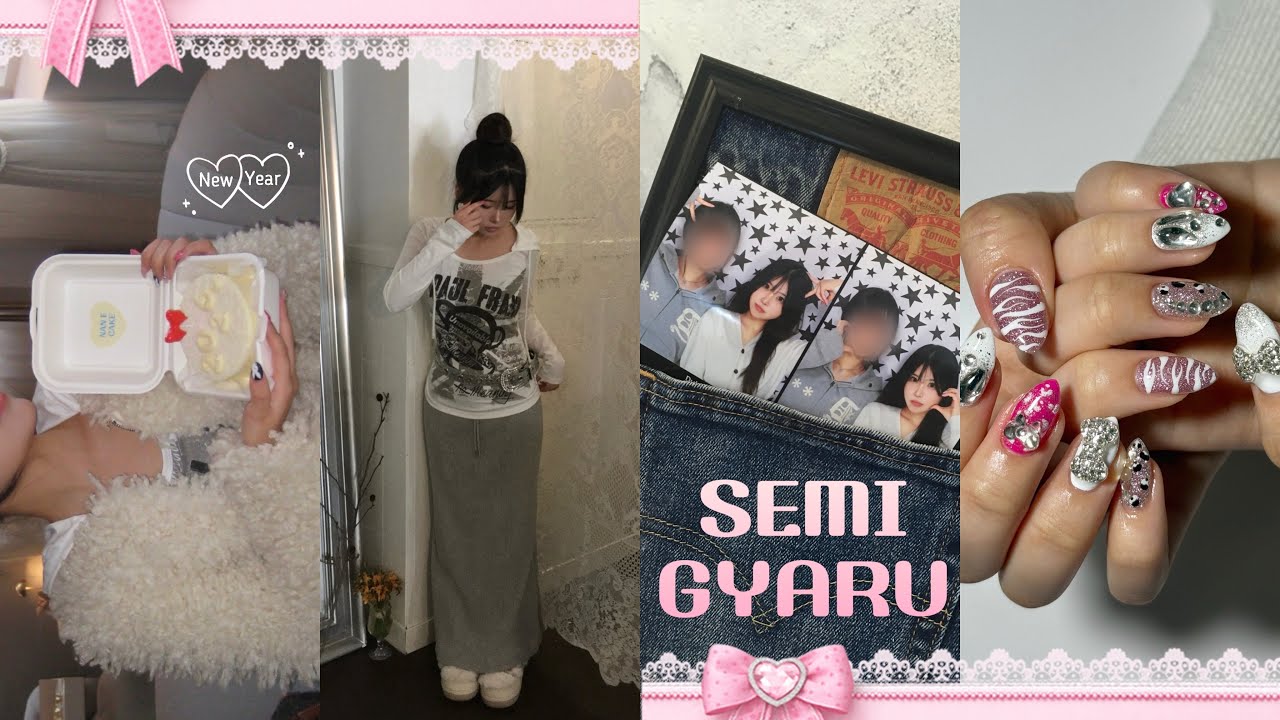 Vlog 세미갸루 부산 브이로그🪸 | 갸루네일하기💅 | 새해 케이크🎂 