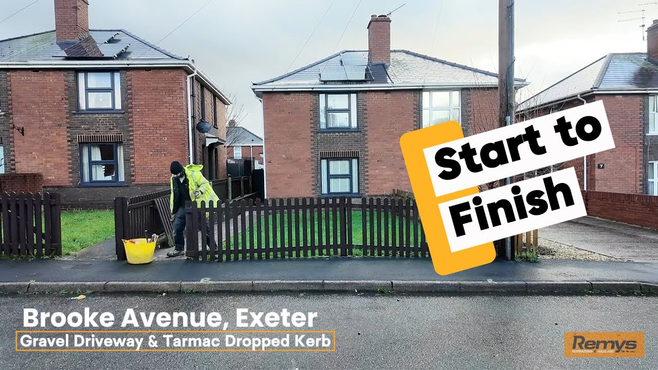 www.Remys.uk Gravel Driveway and Dropped Kerb Installation in Exeter from start to finish.