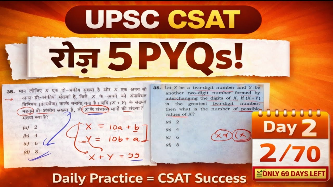 Day 2 of CSAT PYQ Challenge | Solve 5 Questions Daily | #StaticMitra