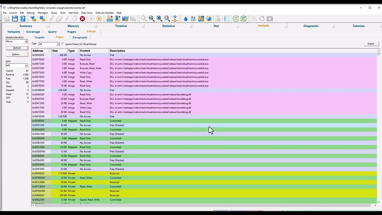 Memory Validator, detecting wasted memory when using VirtualAlloc