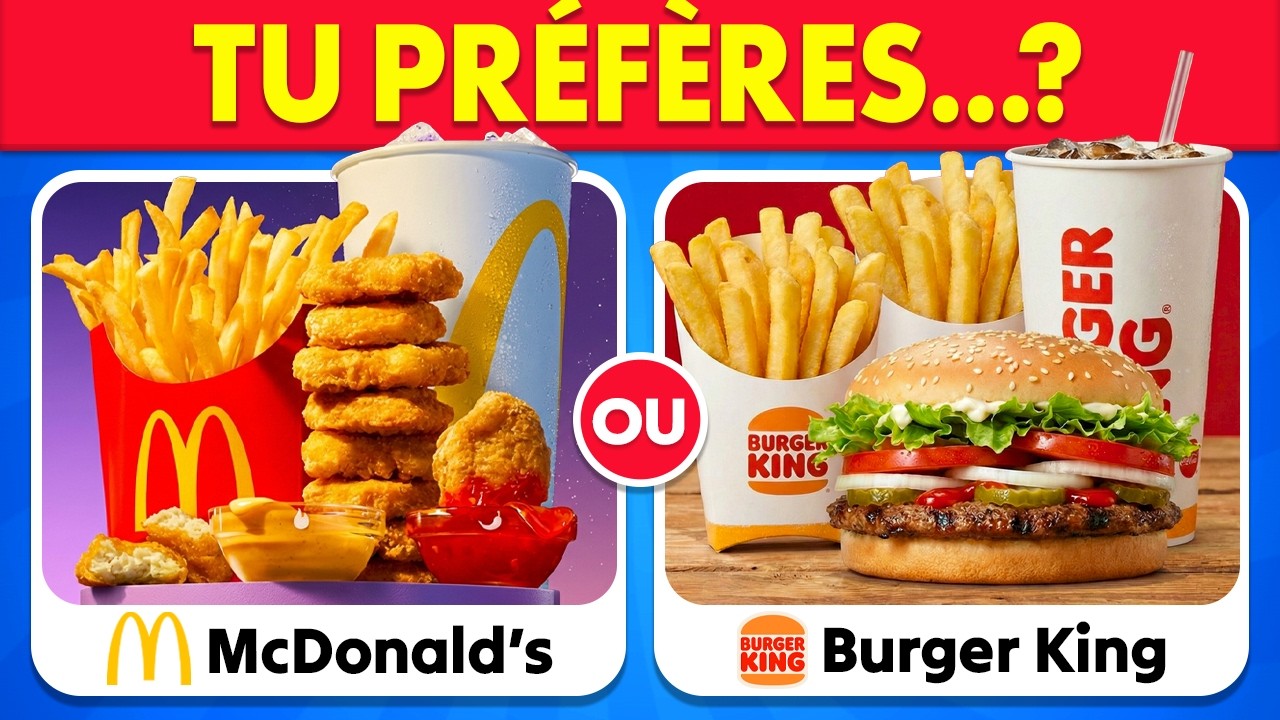 Tu préfères...? Spécial NOURRITURE 🍔🍟🍫 | Quiz Fast-Food & Snacks