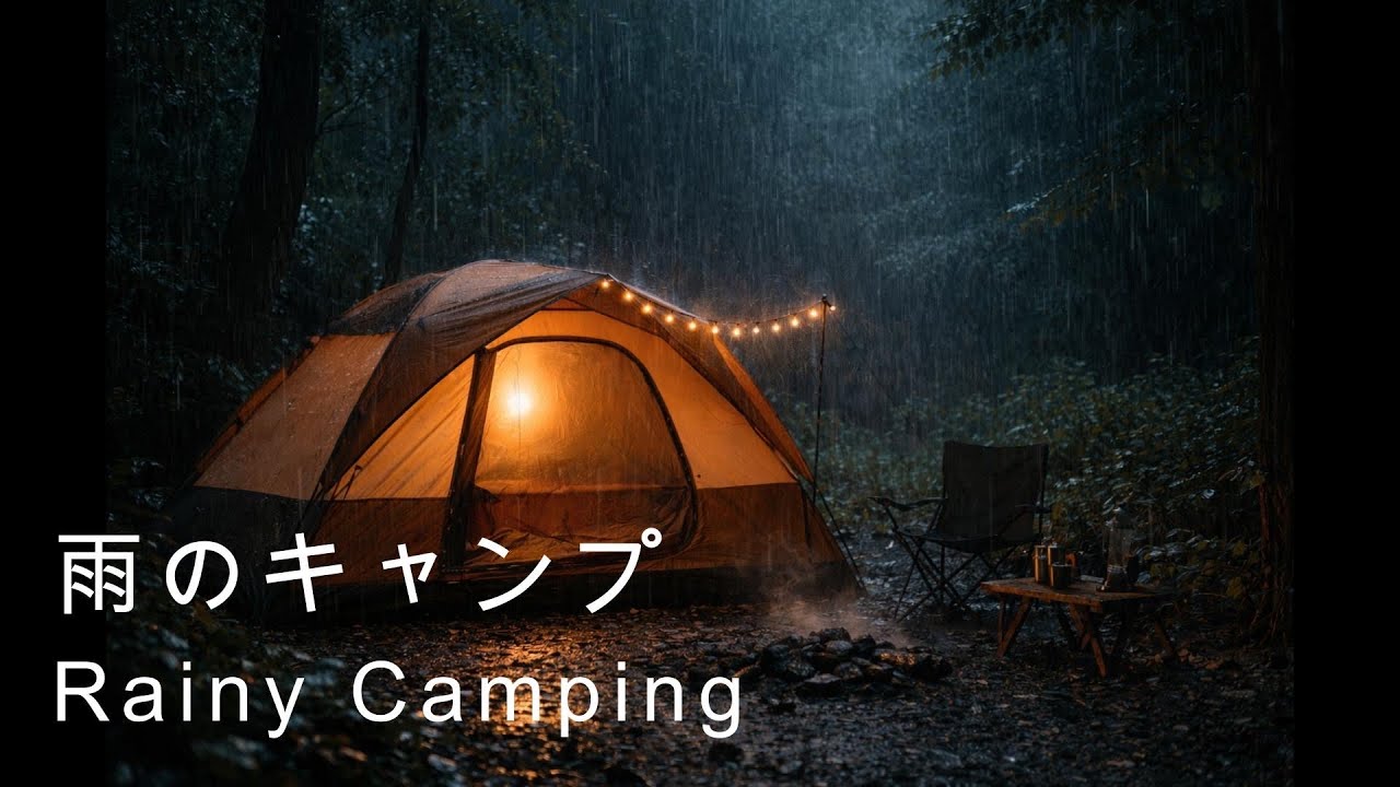 【睡眠用BGM】雨のキャンプ　8時間｜Rain on Tent 8 Hours【Sleep Sounds】