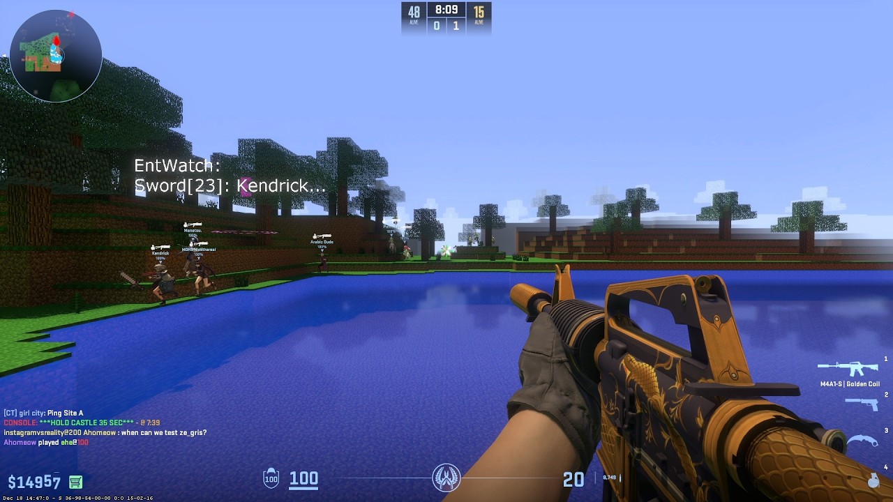 CS2 Zombie Escape ze_minecraft_adventure (Все этапы) на сервере PSE