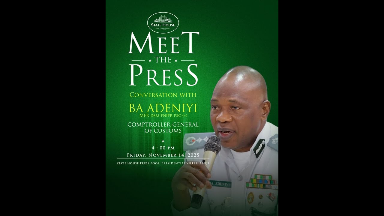 COMPTROLLER GENERAL OF CUSTOMS B A ADENIYI MEETS THE PRESS