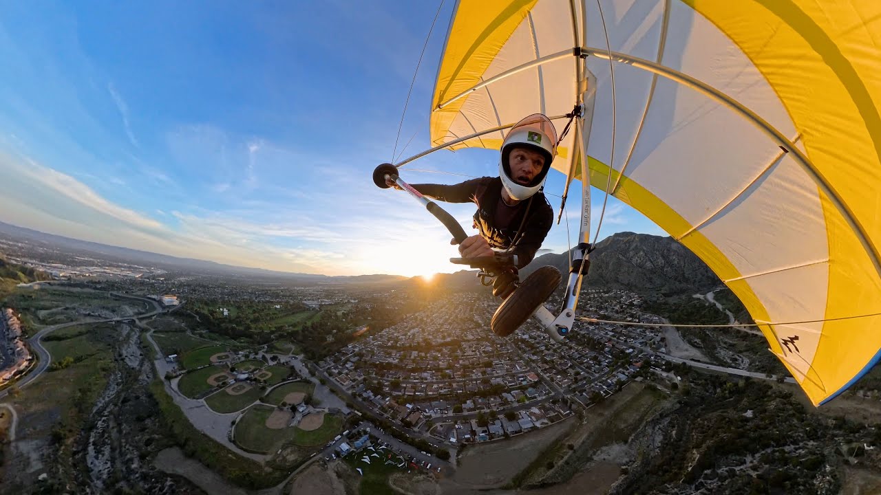Ambient Hang Gliding At Sunset In Los Angeles  [4K] [No Music]