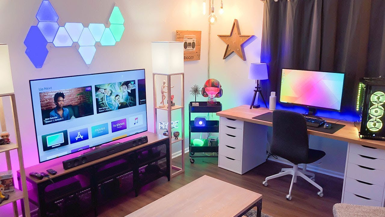 Epic Home Office Setup Tour! (Late 2017) w/ LG Super UHD Nano Cell TV