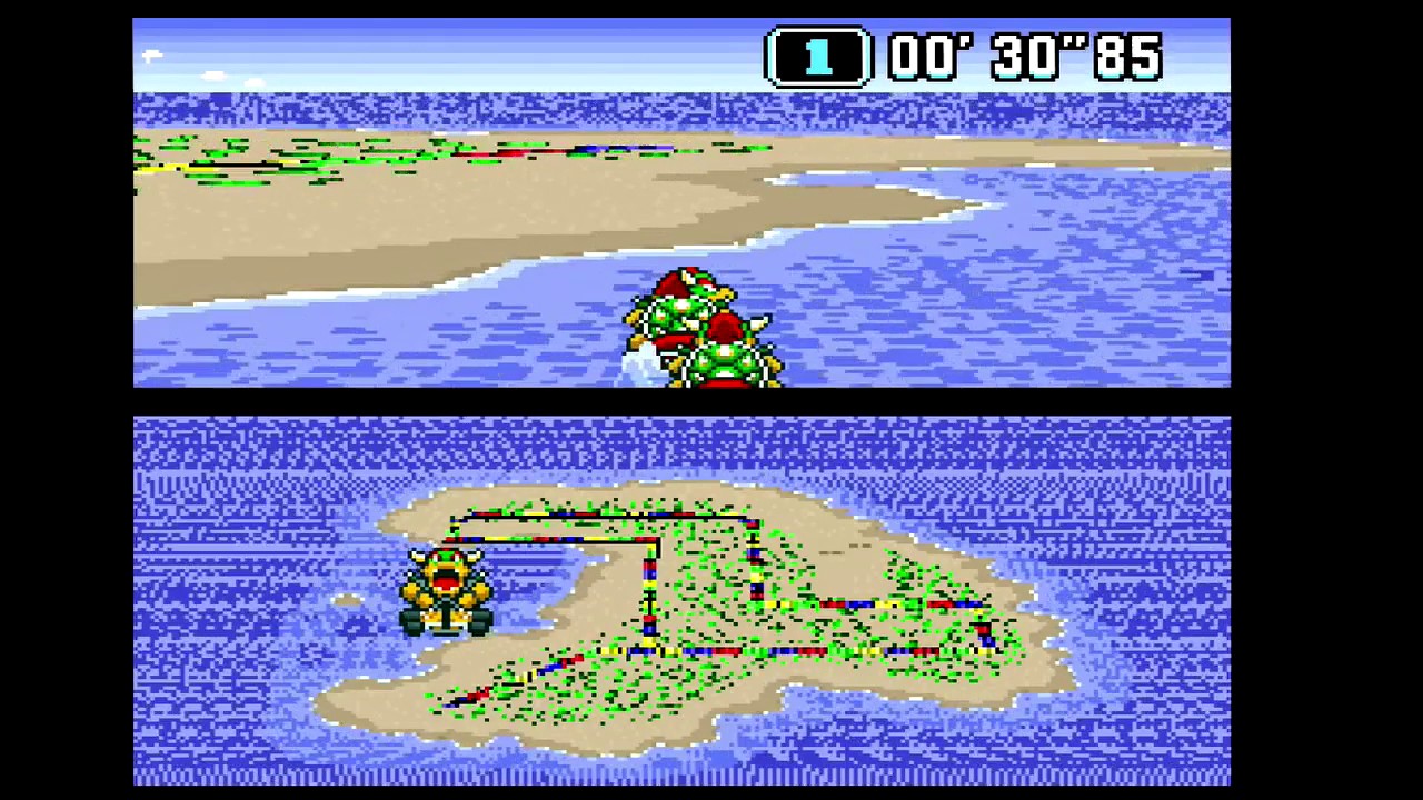 Super Mario Kart (SNES) - Koopa Beach 2 in 1'03''49