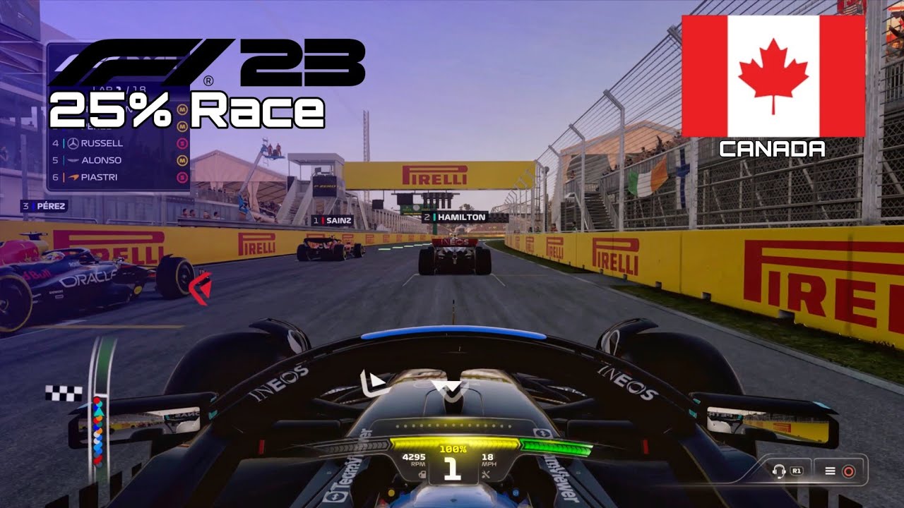 F1 2023 GAME | 25% Race Canadian - George Russell | PS4 Gameplay