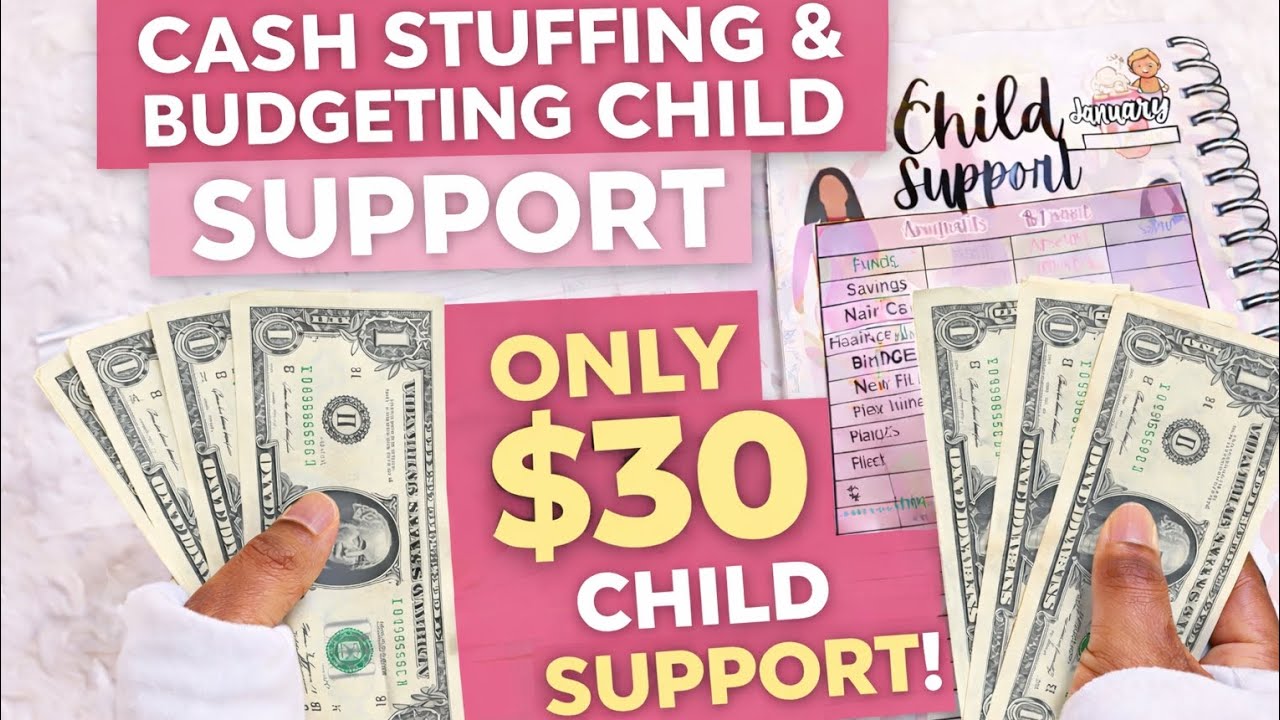 Cash Stuffing $30 From Child Support | Single Mom Budget With Me 💸