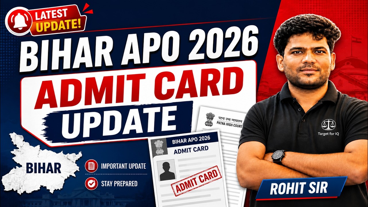 Bihar APO 2026 Admit Card Update | By Rohit Sir | By Target for IQ - 7500110314#biharapo2026 #focus