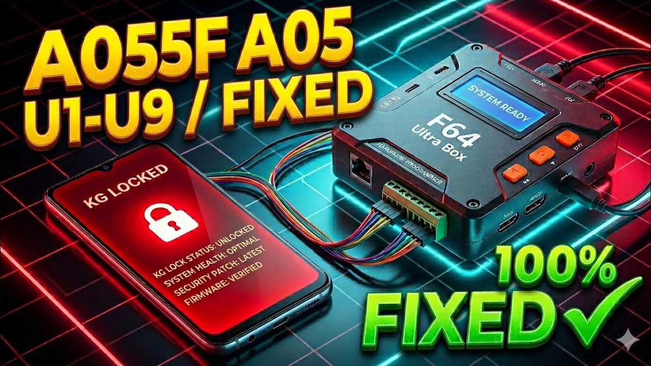 Samsung A05 (A055F  U1 to U9 ) kg lock to complete method step by step  F64 box #f64 #finance_lock✅️