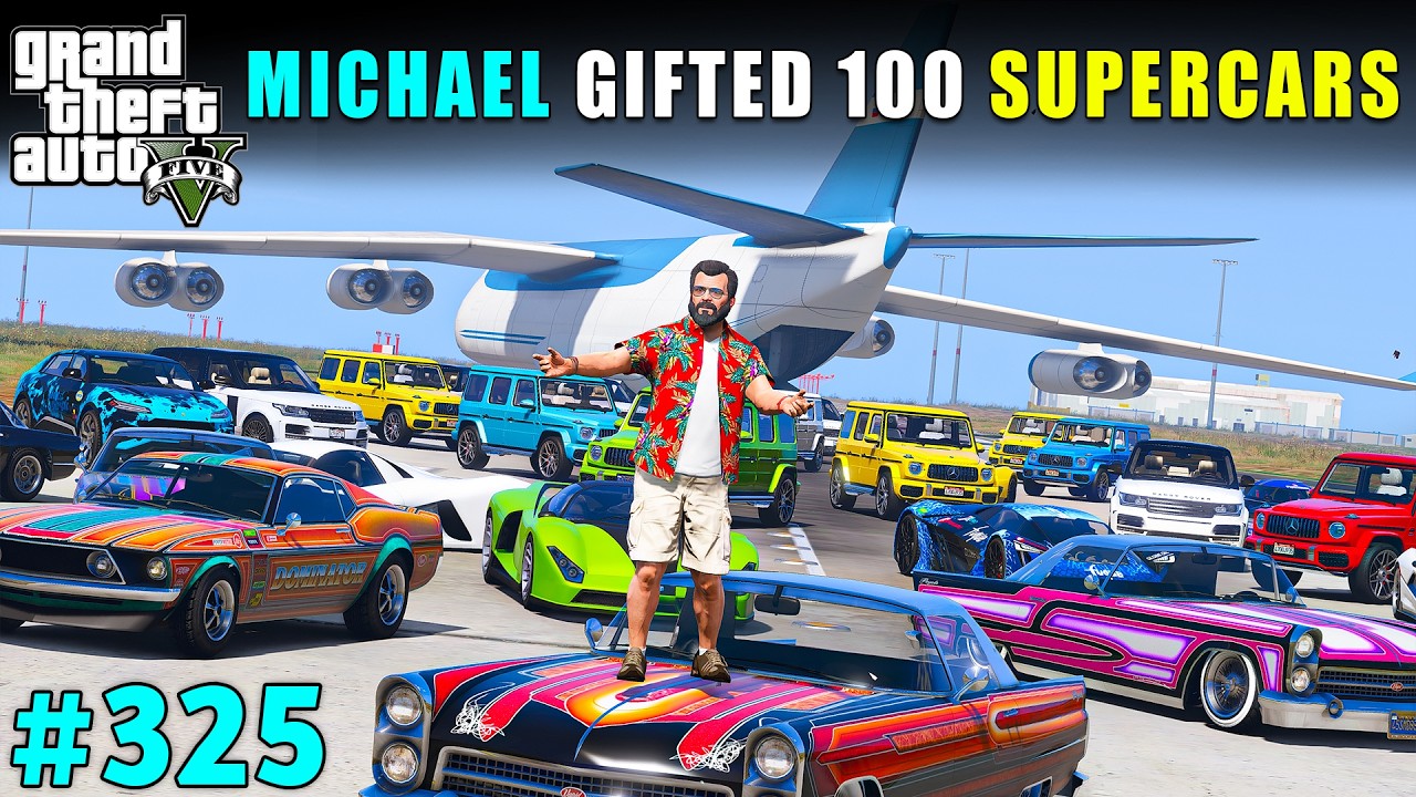 MICHAEL GIFTED 100 SUPER CARS TO A FRIEND IN VICE CITY | GTA V GAMEPLAY #325 | GTA 5