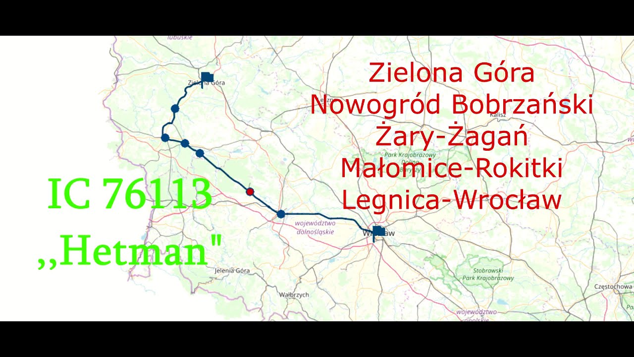 Zielona Góra Główna-Wrocław Główny I IC 76113 ,,Hetman