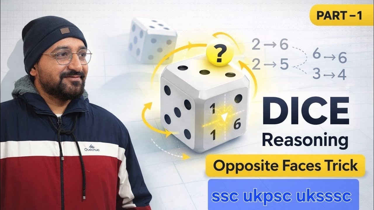 Dice Reasoning Tricks 🔥 | Opposite Faces Easy Method [Part-1] [ ukpsc  uksssc SSC & All Exams]
