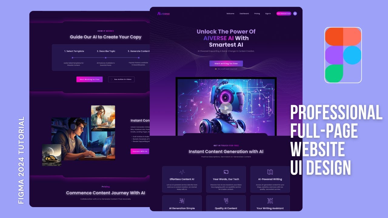 Professional Full-Page Website UI Design in Figma I Figma Tutorials for Beginners I