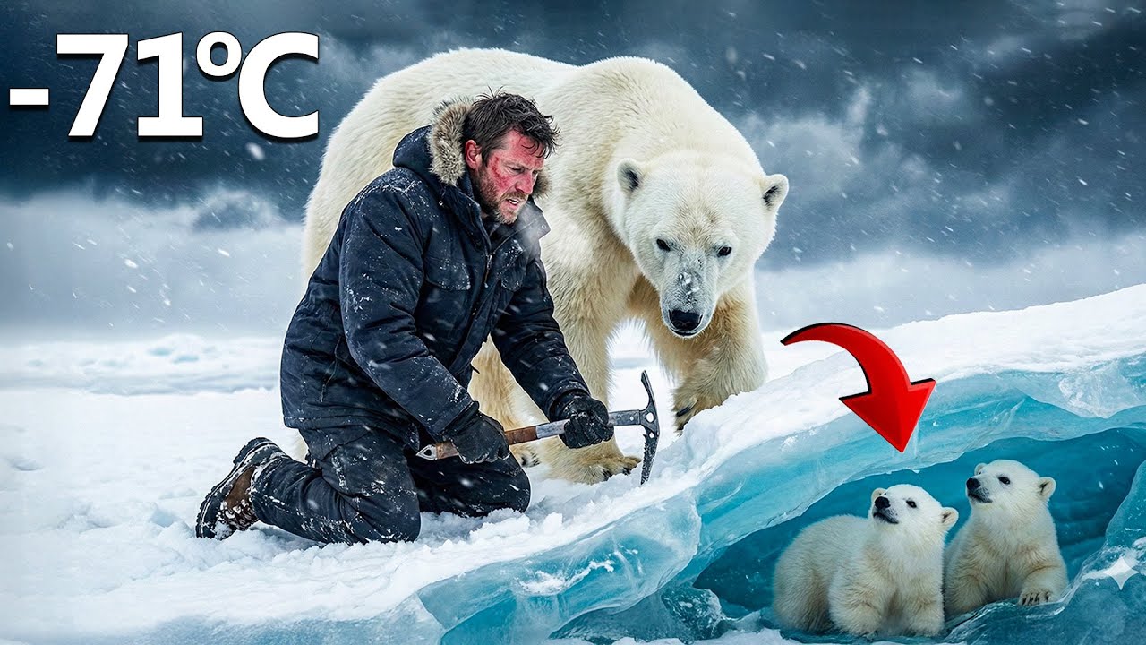 Mother Polar Bear Led a Man Into a Blizzard — Her Cubs Were Trapped Under the Ice