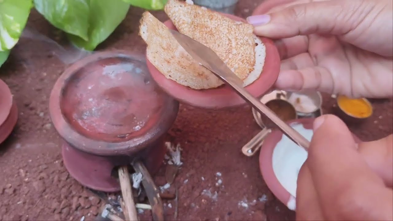 Dosa recipe.  @food lover#mini food #mini kitchen #mini cooking #tiny food