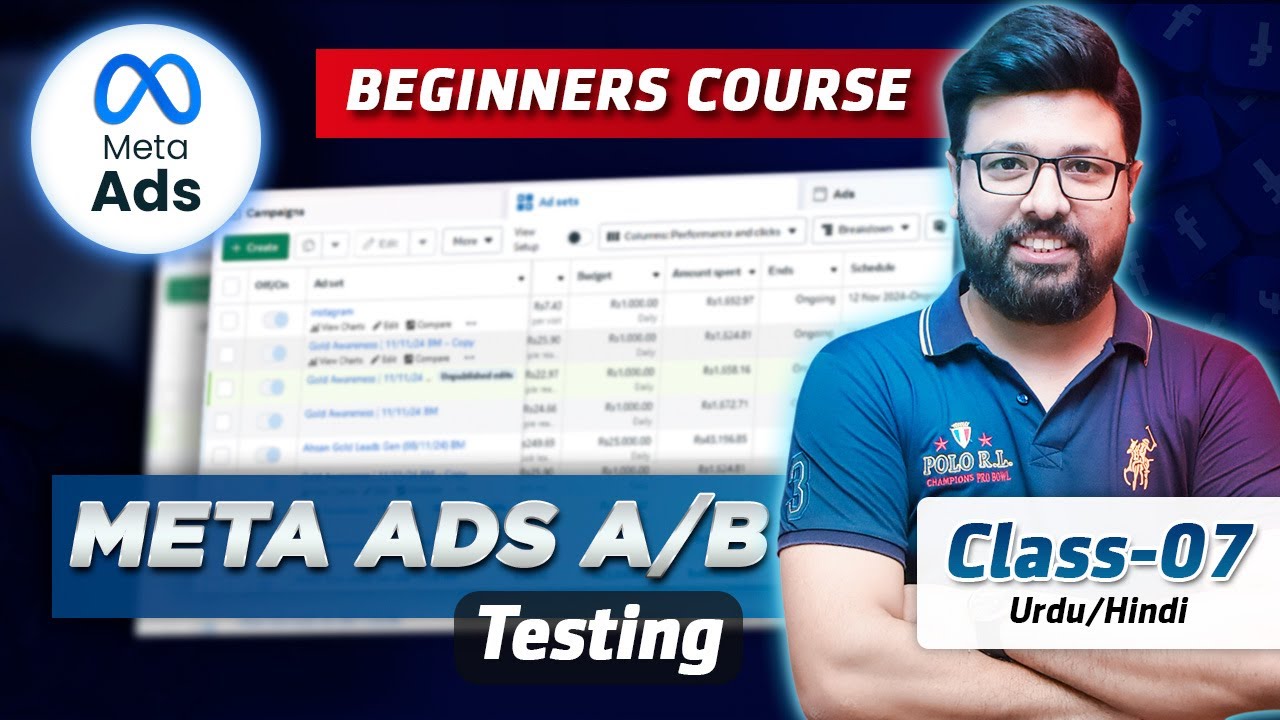 Meta Ads AB Testing | Class 7 | Meta Ads Beginners Course | Urdu/Hindi