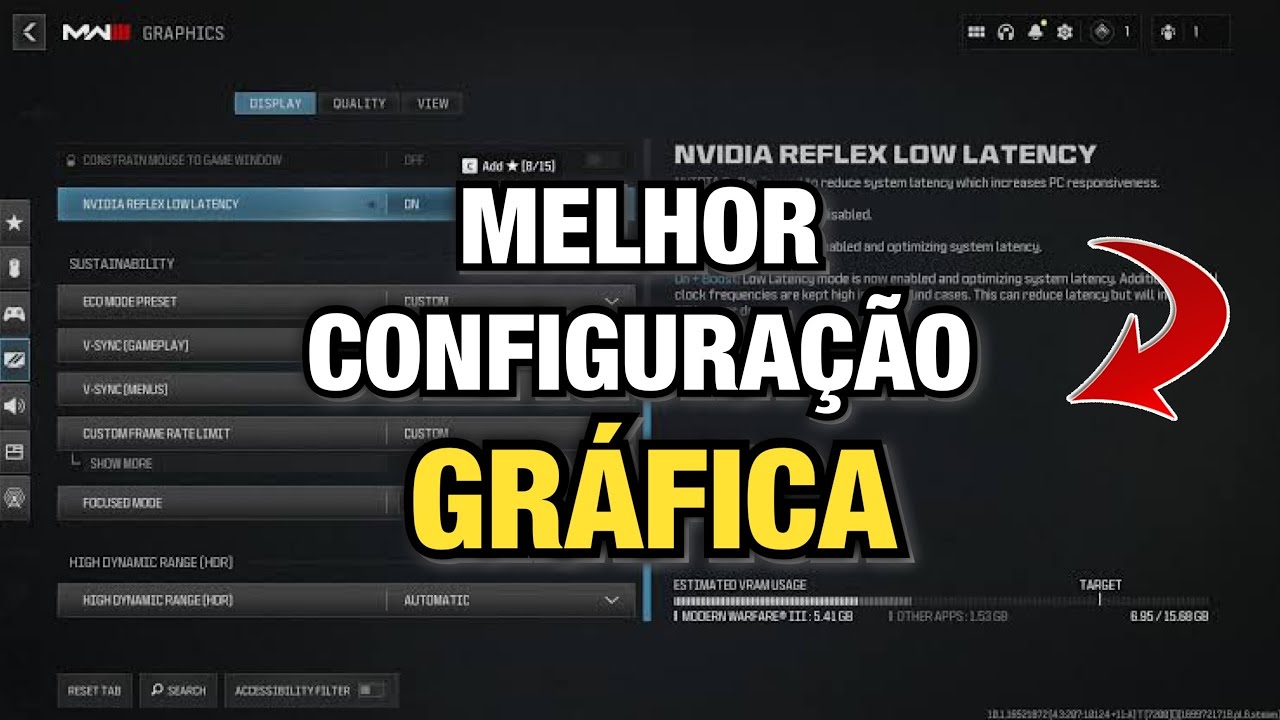 MELHOR CONFIGURAÇÃO GRÁFICA PARA O COD WARZONE E MW3 - E COMO MELHORAR A COR DO SEU WARZONE