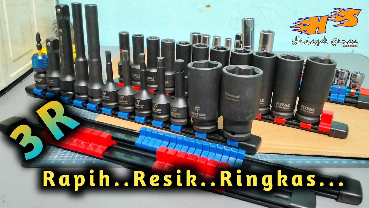 Bengkel Wajib Punya ‼️6 pcs/set tools socket rail Kompartemen/Tempat mata shock semua tipe ¼
