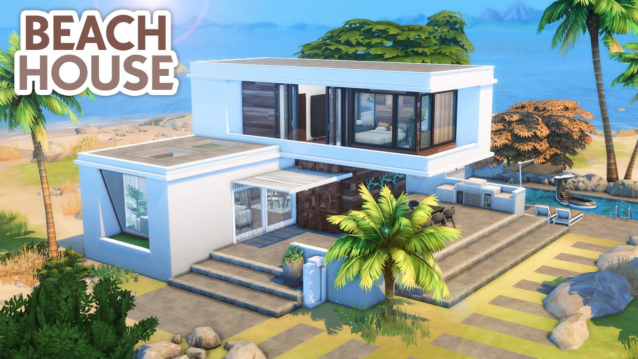 Современный пляжный домик // The Sims 4 Скоростная сборка