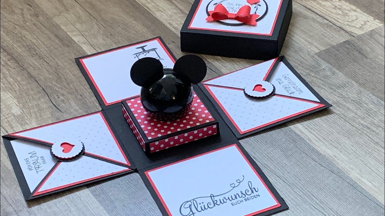 Tutorial: Mickey Explosionsbox zur Hochzeit - in Echtzeit zum Mitbasteln - mit Stampin Up! Produkten