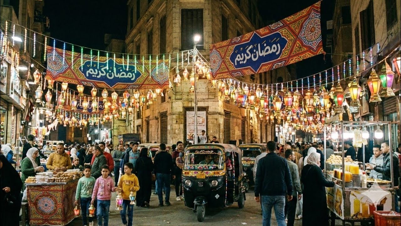 شوفوامعاياجمال زينة الشوارع في #رمضان 🎉ونسيت اللي مستنيني في البيت مفاجأة 🫣