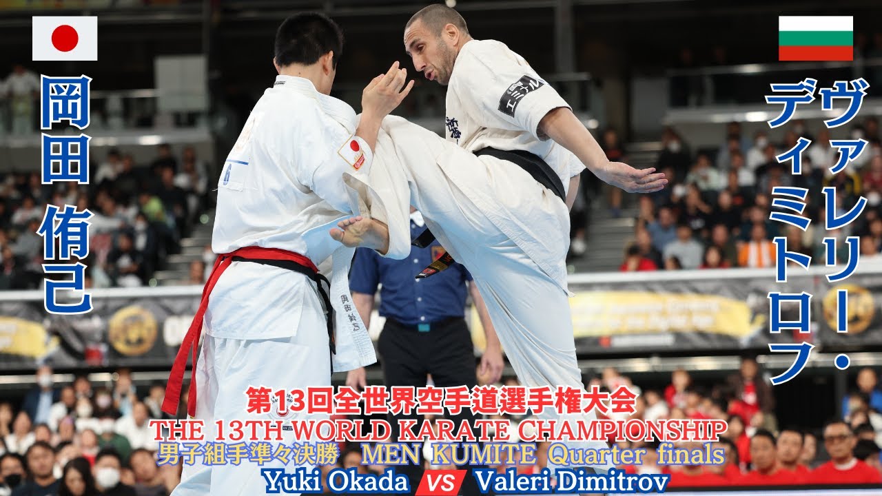 【新極真会】MEN KUMITE Quarter Final  Okada vs Dimitrov 13th World Championship　SHINKYOKUSHINKAI KARATE