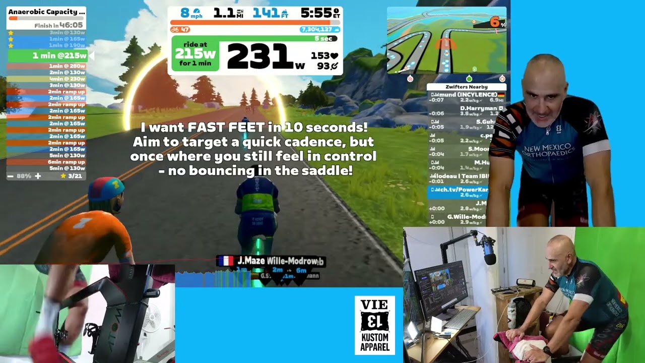 ваттбайк ATOM в режиме Zwift Workout ERG