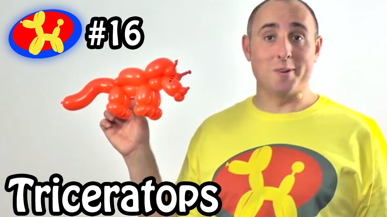 Two Balloon Triceratops Dinosaur - Balloon Animal Lessons #16