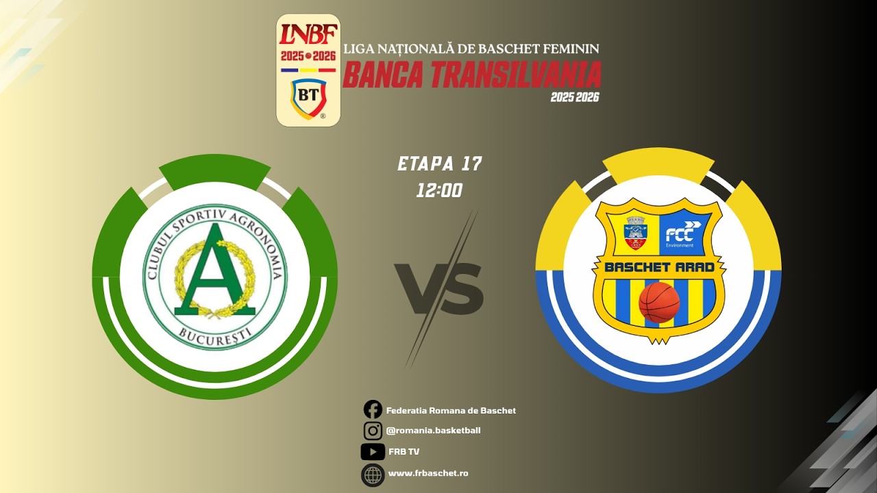 Liga Nationala de Baschet Feminin BT 25/26- CS Agronomia București vs FCC Baschet UAV Arad