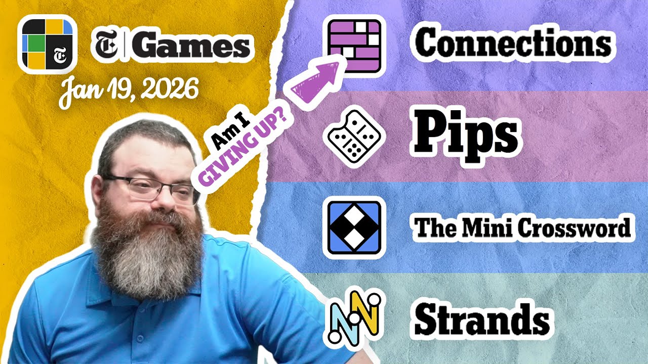 NYT Connections, Pips, Mini Crossword, and Strands | Jan 19, 2026