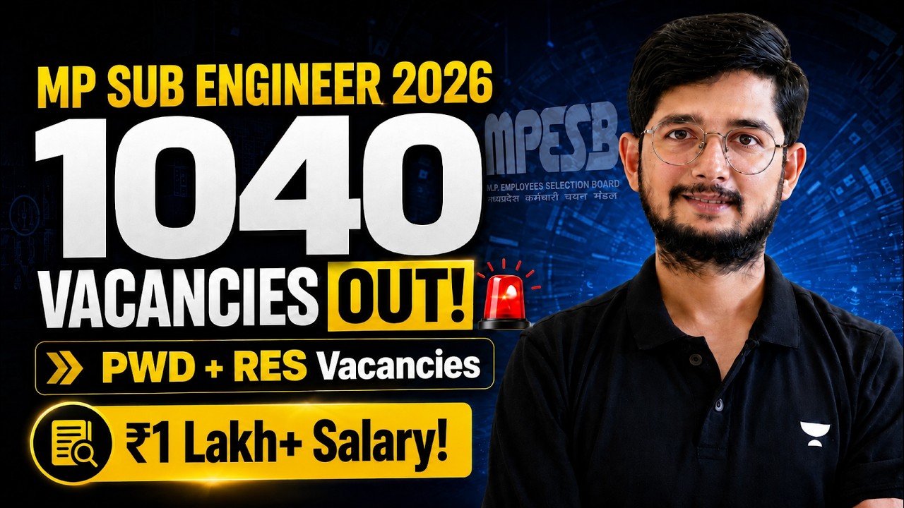 MP Sub Engineer Recruitment 2026 🚨 1040 Vacancies OUT | ₹1 Lakh+ Salary Complete Details