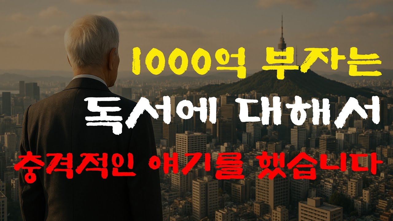 실제로 1000억 부자가 독서해 대해서 충격적인 이야기를 했습니다.