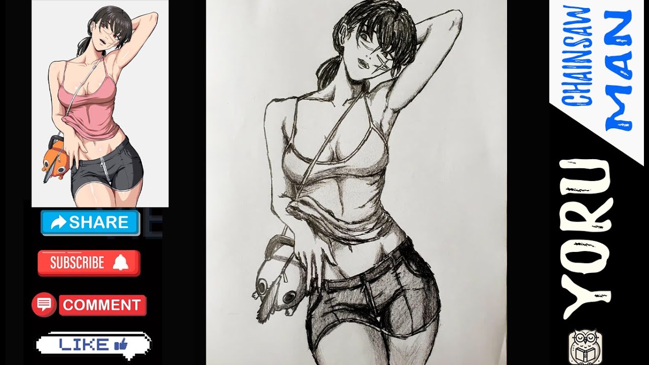 How to draw Yoru Chainsaw Man | Anime Chainsaw Man Art & Pencil drawing Tutorial