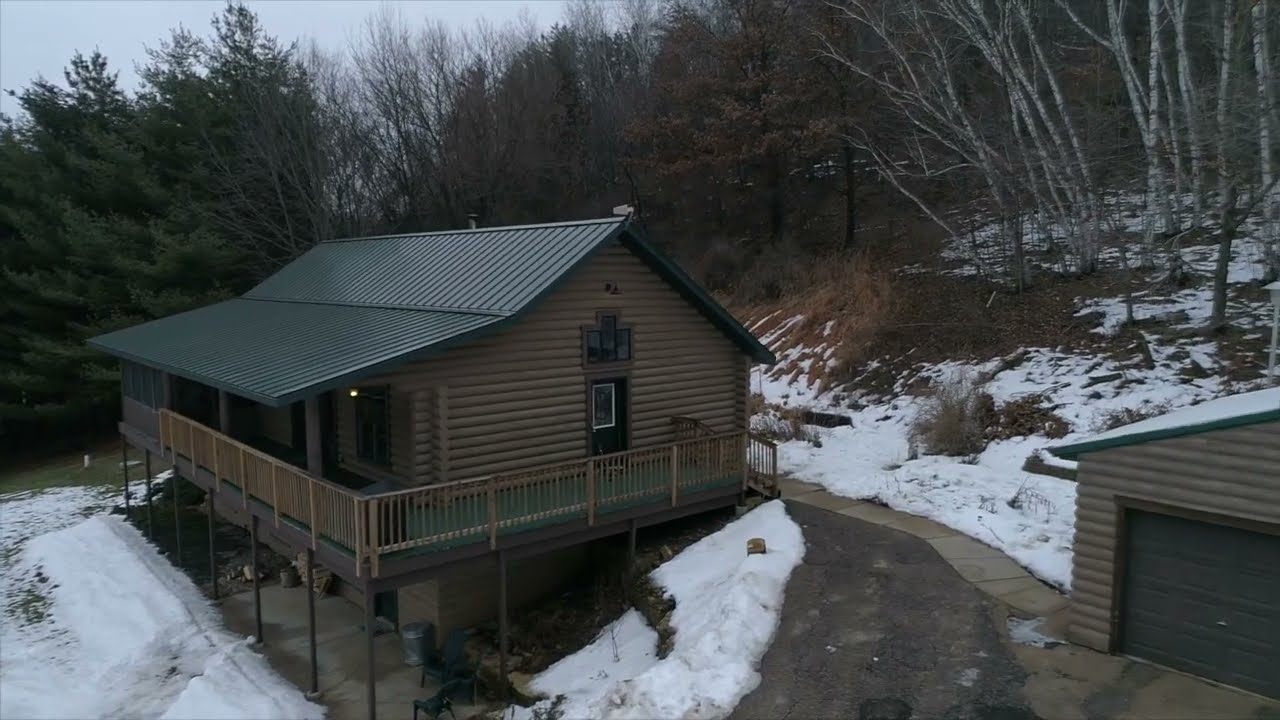 Log Home with Hunting Land for Sale in Richland Center, WI
