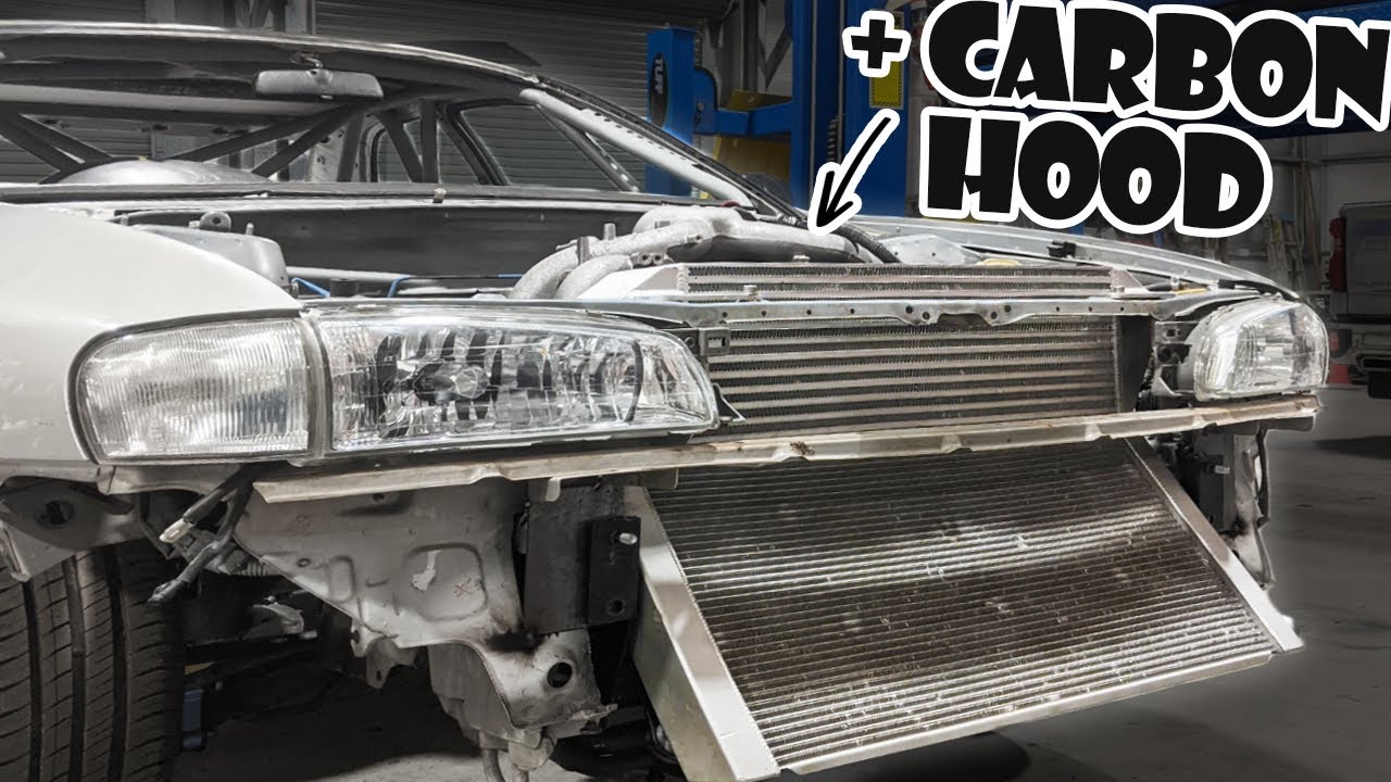 Crazy V Mount Radiator & Carbon Hood for WRX GC8! | Sniper Paint Prep